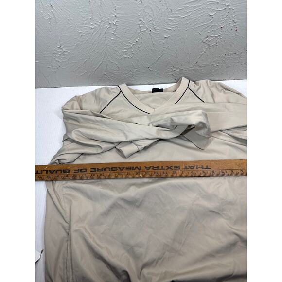 Footjoy Windbreaker Jacket Mens Beige Golf V Neck Classic Pullover Size XL - Picture 4 of 4